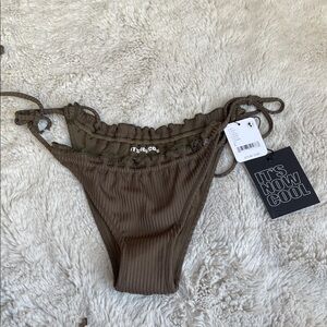 Free People Movement Ribbed adjustable Tie-Side Bikini Bottoms Size L